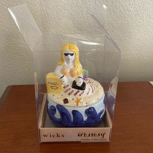 2PIECE MERMAID CANDLEHOLDER WITH CANDLE INSIDE-NWT